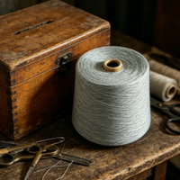 Grey 32S Spun Dyed High Tenacity Raw Polyester Yarn Soft for Sewing Socks & Garment