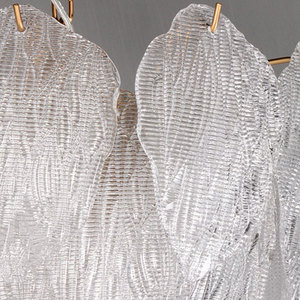 Lampadario Moderno in Vetro Artistico Testurizzato a Forma di Foglie, Luce Calda, per Soggiorno e Ristorante - Product Image 4