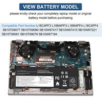 Batterie d'ordinateur portable Simer L18C4PF3 1536V 2964mAh Li-ion rechargeable pour remplacement Lenovo