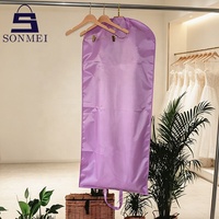 Ensemble de housses de vêtements portables, anti-poussière et imperméables, pour costumes et robes, en polyester violet