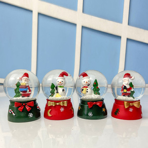 Chất lượng cao tùy chỉnh thủ công lưu niệm nhựa thủ công dễ thương vui Santa <span class=keywords><strong>Snowman</strong></span> cây Mini giáng sinh Tuyết Quả Cầu - Product Image 4