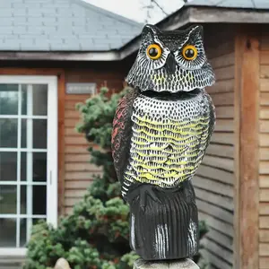 Hot Sale Outdoor Plastic Scarecrow Simulation Owl Sculpture Bird Repellent Garden Decoration Courtyard Ornaments Scare Bird Away