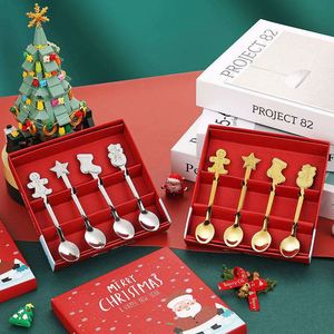 Ensemble de couverts métalliques de Noël Weian avec cuillères et fourchettes - Boîte cadeau élégante pour café, thé, desserts - Product Image 5
