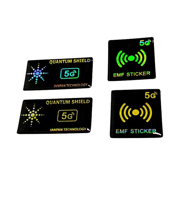 24K Gold Electromagnetic Patch Anti Radiation Security Sticker Mobile Phone Quantum Emf Protection Shield With Plastic Box
