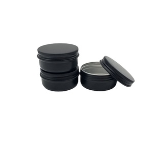 卸売2オンス100ml 250mlラウンド化粧品クリーム小さな黒い金属ミニブリキボックスネジ蓋ジャーアルミ缶車ワックス容器 - Product Image 2