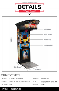 Machine de boxe électronique à monnayeur pour la mesure de la force, jeu d'arcade pour centre de jeux et bar, usage commercial - Product Image 2