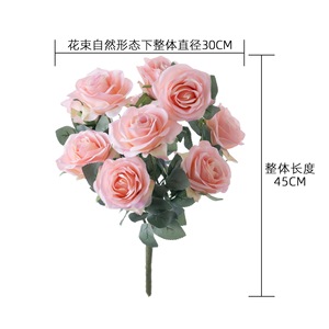 ช่อดอกกุหลาบประดิษฐ์ CallaFloral 10 ดอก สีพีช งานแฮนด์เมด สำหรับตกแต่งงานแต่งงานและบ้าน - Product Image 4