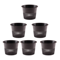 Pot en filet hydroponique biodégradable durable et écologique noir de 3 pouces, pot en maille plastique pour culture en eau profonde, pépinière, orchidée, fleur