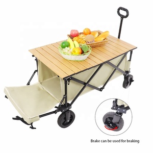 Chariot de pique-nique pliable, chariot pliable, pour plage en plein air, chariot de jardin <span class=keywords><strong>à</strong></span> roulettes, avec <span class=keywords><strong>Table</strong></span> roulante - Product Image 6