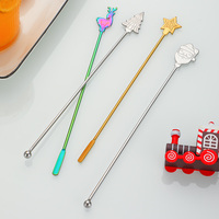 Bar à Cocktails Remuer Motif de Noël Boisson Shaker Cuillères à mélanger Mélange Cocktail Shaker Tige d'agitation