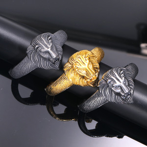 Pulsera de Acero de Titanio con Cabeza de León, Estilo Hip Hop Europeo Americano, para Hombre, Joyería de Mano Moderna y de Alta Gama - Product Image 1