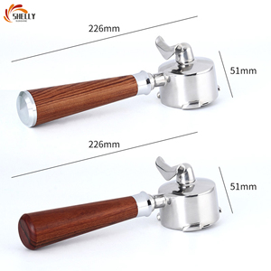 Portafiltro sin Fondo XL-51mm con <span class=keywords><strong>Mango</strong></span> de Madera para <span class=keywords><strong>Delonghi</strong></span> Dedica Espresso, Cesta de Filtro Compatible con EC680 EC685 - Product Image 1