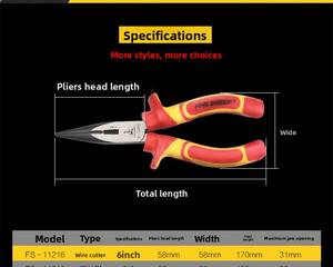 Alicates Aislados <span class=keywords><strong>VED</strong></span> OEM de Acero al Cromo Molibdeno, Grado Industrial, Duraderos, Resistentes a Alto Voltaje, de Corte, con Protección ESD, Biselados - Product Image 5