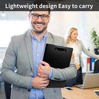360 ° Porte-documents avec pince double à profil bas en plastique pour enseignants et étudiants, fournitures de bureau