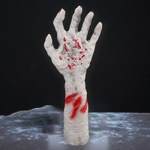Imitazione sangue mano pauroso oggetto di scena casa fantasma Halloween macchiato di sangue <span class=keywords><strong>Zombie</strong></span> festa da camera Costume <span class=keywords><strong>Horror</strong></span> Mock - Product Image 6