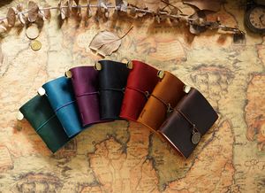 Traveler’s Notebook Mini Version MINI Loose-Leaf Notepad Top Grain Cowhide Pocket <b>Diary</b> Genuine Crazy Horse Leather - Product Image 3