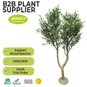 Real Touch Intérieur/Extérieur PE Olives Artificielles Bonsaï Arbre Multi-Tête Tronc Naturel UV Topiaire Décorations de Bureau - Product Image 2