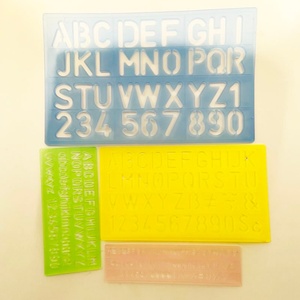 Plantilla de Dibujo Creativa para Estudiantes, Plantilla de Plástico para Dibujo, Juego de Reglas con Letras Inglesas - Product Image 3