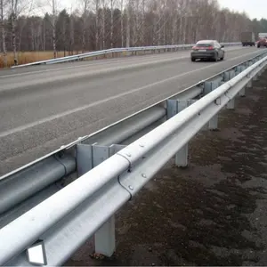 Clôture métallique chromée en acier, fonctionne sur un rail de protection d'autoroute