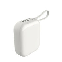 Power Bank Portabel Berkabel 20W dengan Baterai Semi-solid-state, Kabel Terintegrasi, Kapasitas 10.000mAh.