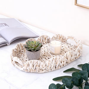 Panier de rangement en paille tressée nordique, rectangulaire, blanc, fait main, pour la décoration de la maison, les cosmétiques, les collations, le pain, l'organisation - Product Image 2