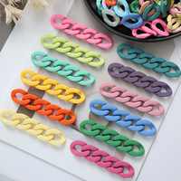 Connecteur de chaîne en acrylique coloré en forme de U avec fermoir ouvert, revêtement PU doux au toucher, pour accessoires de sac et porte-clés DIY (21x30mm)