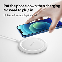 Chargeur de téléphone sans fil ultra-fin portable 15W, chargeur sans fil rapide pour iPhone, téléphones mobiles Galaxy
