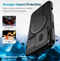 Coque de protection magnétique pour appareil photo coulissant avec support pour iPhone 18 17 16 15 14 Plus 13 12 Pro Max Mini 17E 16E