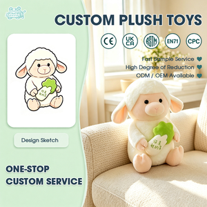 Peluche agneau assis personnalisée, jouet en peluche doux, service OEM, poupée mouton personnalisée, cadeau animal en peluche pour enfants - Product Image 1
