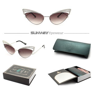 New Designer Luxury Ladies Sun Glasses Custom Logo Shades Fashion Top Packing Women Cat Eye Diamond Frames Metal Sunglasses - Product Image 2