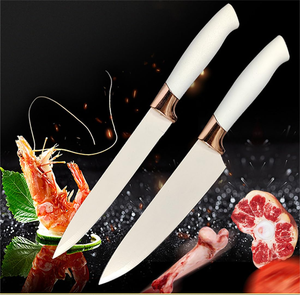 White Luxury Professional Chef <b>Block</b> Set 67-Layer Damascus Steel Serrated Edge Kitchen Cooking Knives <b>Acrylic</b> Stand Disposable - Product Image 3