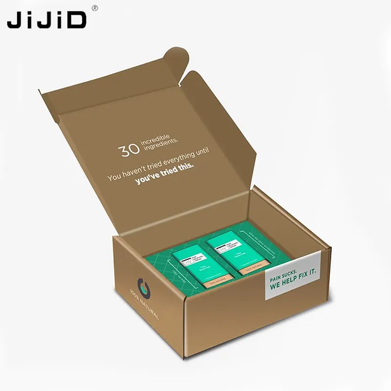 JiJiD Großhandel Custom Logo Gedruckte Kraft papier Pappe Verpackung Wellpappe Mailer Versand kartons