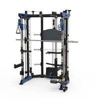 Machine Smith multifonctionnelle en acier/fer avec logo personnalisé pour entraînement de force, squats et musculation en salle de sport, équipement d'exercice avec revêtement en mousse