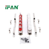 Collecteur de chauffage au sol IFAN OEM 2-8 voies en acier inoxydable 303 pour eau froide et chaude DN25*3/4" PEX