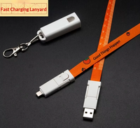 Cordon tressé OEM ODM pour exposition avec câble de données à charge rapide 6-en-1 et porte-carte d'identité