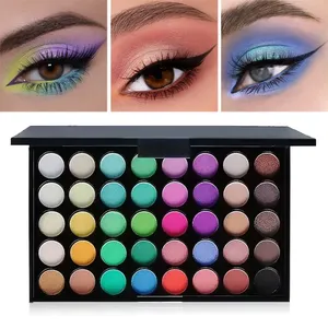 พาเลทอายแชโดว์ 40 สี กลิตเตอร์ แมตต์ กันน้ำ ติดทนนาน เนื้อแป้งอัดแข็ง ชุดเครื่องสำอางแฟชั่นสำหรับผู้หญิง - Product Image 2