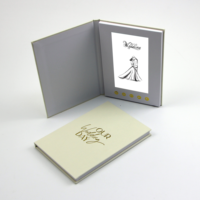 Huihong HH-1011 Lecteur de photos et de vidéos publicitaire LCD en papier bronzé fait main pour mariage, brochure musicale, batterie au lithium, lin personnalisé