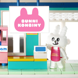 Tienda de Conveniencia BUNNI KONBINY, Bloques de Construcción de Mini Tienda con Temática de Conejitos, Juguete de Escena Diaria para Niños - Product Image 5