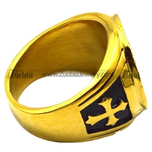 ロイヤルゴールドメッキ バトルエンジェル ミカエル 聖ミカエル 保護の印 シグネットリング クロス付き - Product Image 3