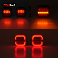 Kit de feux arrière de remorque de camion 26led carré rechargeable avec prise US 12V 24V feu de signalisation d'arrêt arrière magnétique pour camion van
