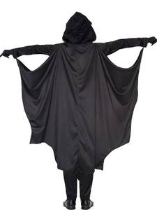 Capa de Murciélago para Niños y Niñas, Blusa con Capucha Negra, Disfraz de Vampiro para Halloween, Juego de Imitación - Product Image 6