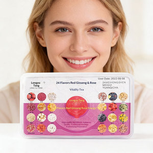 24 Çeşit Karışık Kırmızı <span class=keywords><strong>Ginseng</strong></span> Gül Bitkisel Aromalı Çay, Longan, Cassia Tohumu ve Krizantem İçeren - Bağımsız Küçük Paket Toptan Satış - Product Image 1