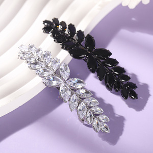 Pince à cheveux <span class=keywords><strong>de</strong></span> luxe scintillante en strass pour femme, <span class=keywords><strong>barrette</strong></span> à cheveux en cristal marquise, élégante épingle à cheveux <span class=keywords><strong>de</strong></span> mariée pour mariage, accessoires <span class=keywords><strong>de</strong></span> fête - Product Image 6