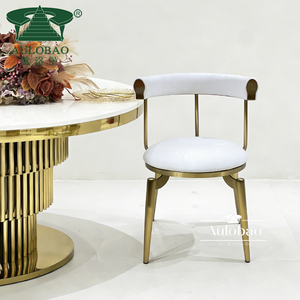 Rembourrage de chaise de salle à manger de cadre d'acier inoxydable de restaurant de salle à manger - Product Image 1