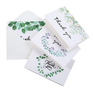 Carte de remerciement personnalisée pour mariage, en papier floral, avec enveloppe, en carton imprimé sur mesure - Product Image 6