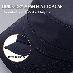 Casquette de cadet personnalisée respirante avec logo, couleur unie, visière plate et incurvée, vente en gros, fournisseur B2B - Product Image 3