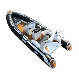 Hot Sale Hypalon Inflatable Rib Boat 5.80m CE Hypalon Pvc Tube Fiberglass Fishing Rigid Boat For Ocear Water