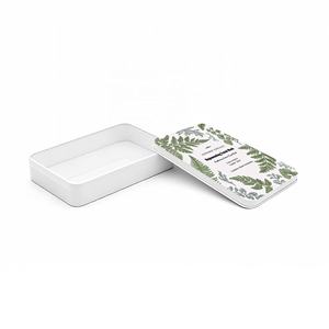 Металлическая коробка прямоугольной формы с индивидуальной печатью для косметических масок, жестяная коробка из переработанных материалов - Product Image 3