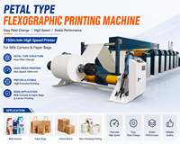 Machine d'impression flexographique automatique de type pétale, changement de plaque facile, 150 m/min, haute vitesse, multicolore, pour sacs en plastique