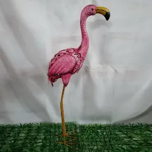 Metalen Tuin Dieren Sculptuur Tuin Kunst Decoratie Tuin Flamingo Voor Outdoor Decor